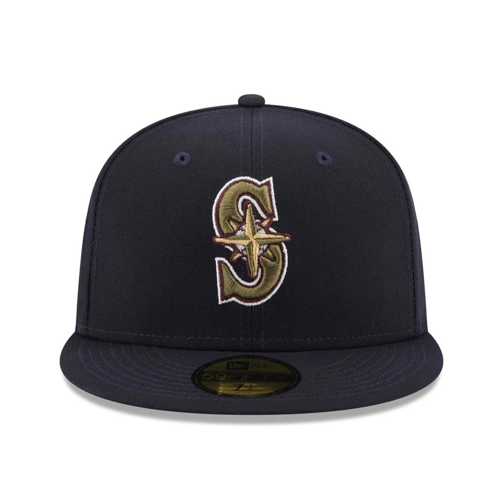 New Era 59Fifty Seattle Mariners Botanical Blue Fitted Hat Size 7 1/4 - Picture 11 of 12
